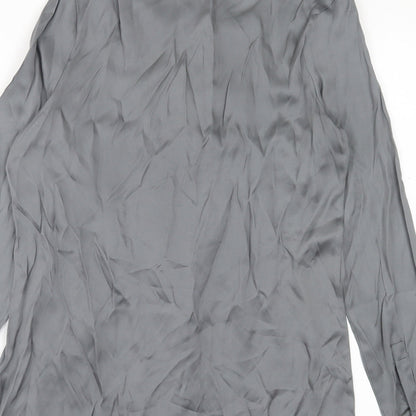 Womens UK Size 10 NEXT Grey Basic Button-Up