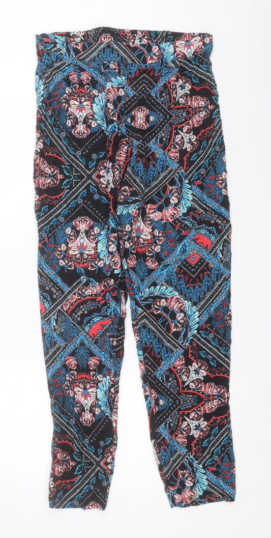 George Womens Multicoloured Floral Viscose Trousers  Size 12 L29 in Regular
