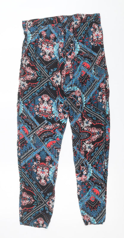 George Womens Multicoloured Floral Viscose Trousers  Size 12 L29 in Regular