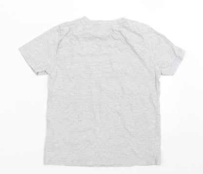 F&F Boys Grey  Polyester Basic T-Shirt Size 4-5 Years Crew Neck Pullover
