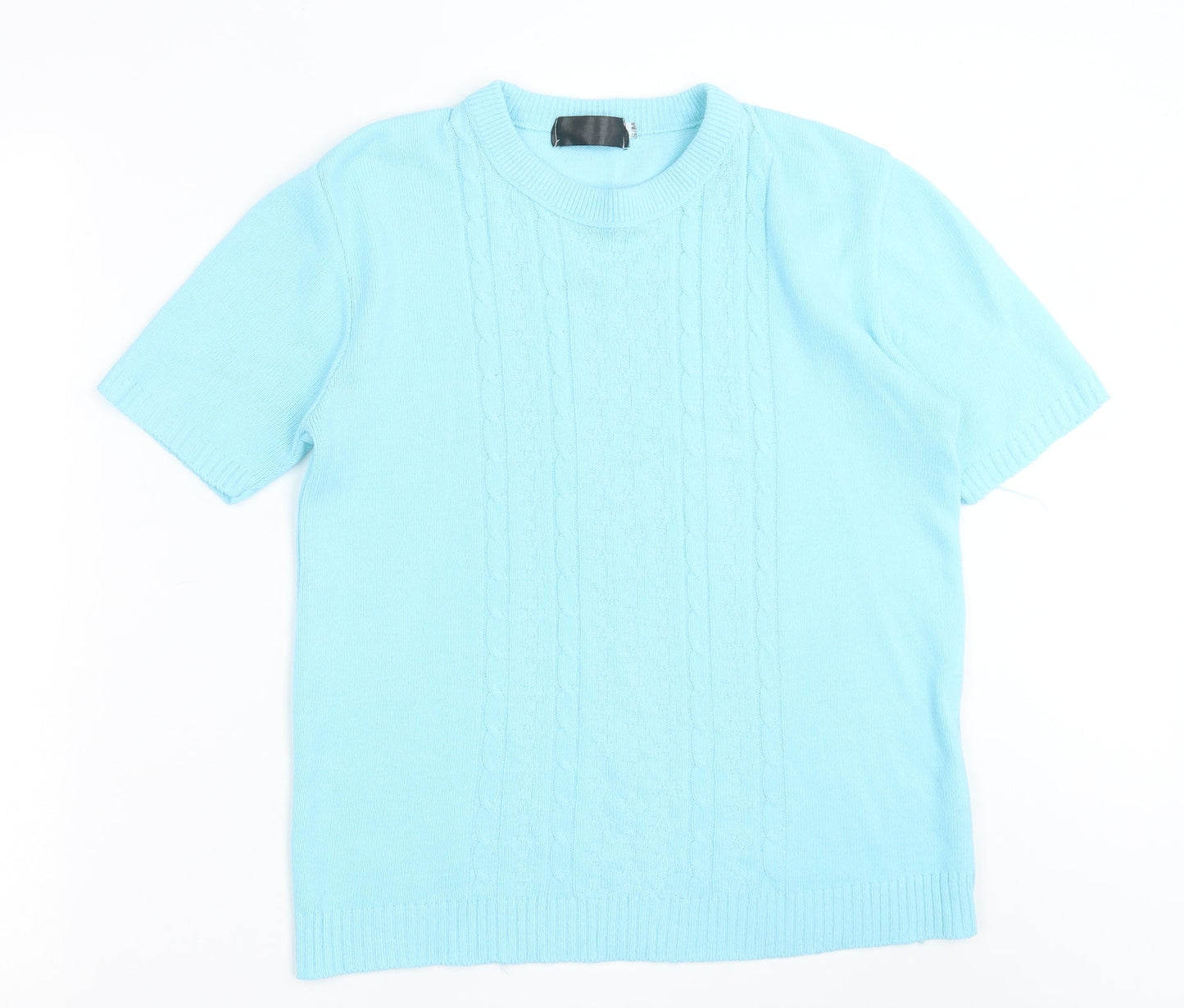 Womens UK Size S Preworn Blue Basic T-Shirt