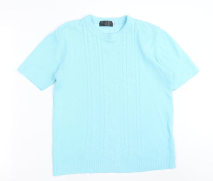 Womens UK Size S Preworn Blue Basic T-Shirt