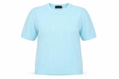Womens UK Size S Preworn Blue Basic T-Shirt