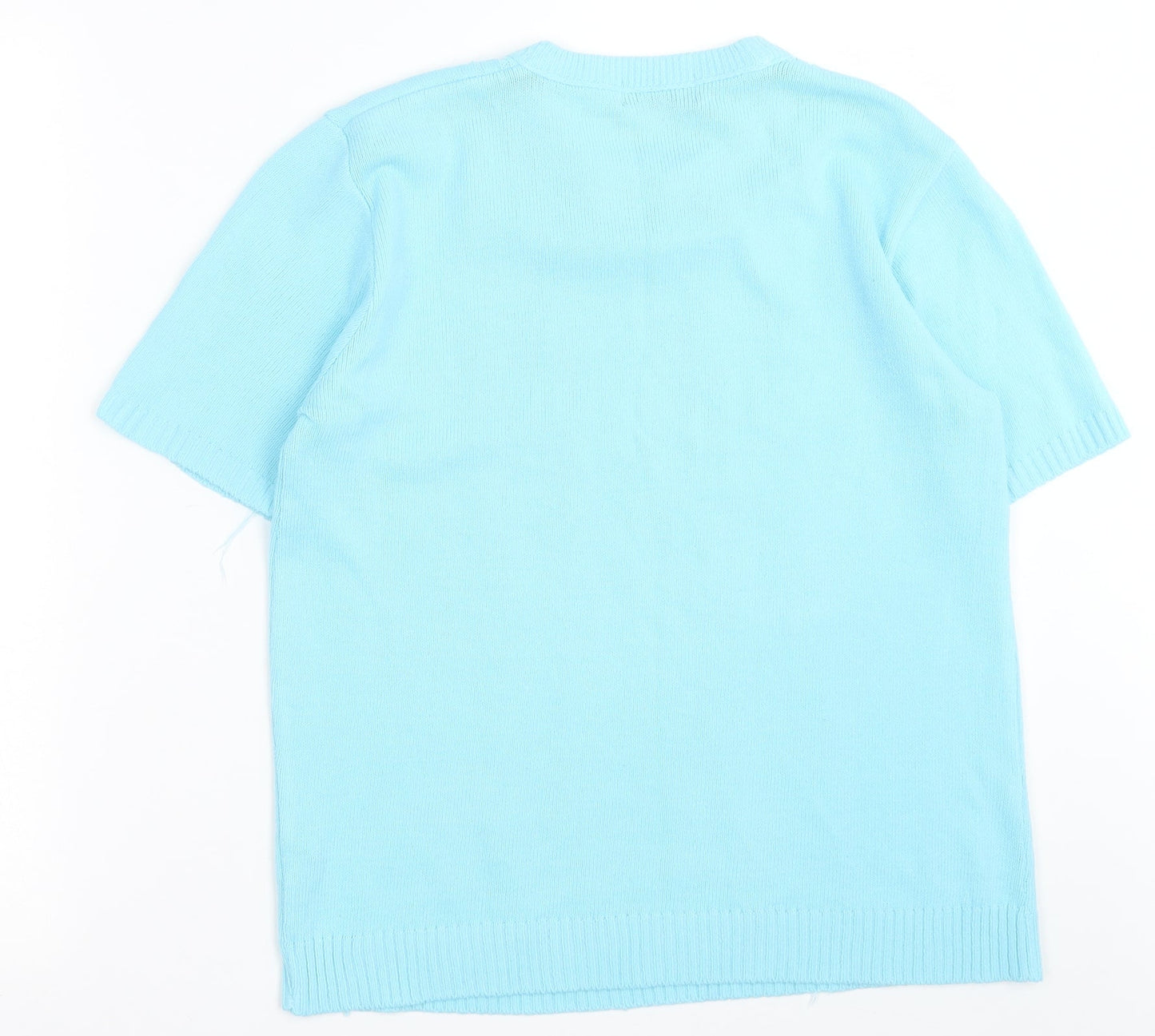 Womens UK Size S Preworn Blue Basic T-Shirt