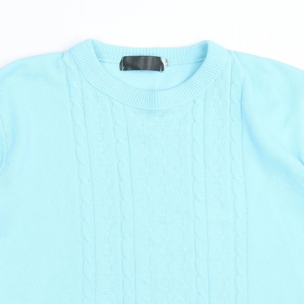 Womens UK Size S Preworn Blue Basic T-Shirt