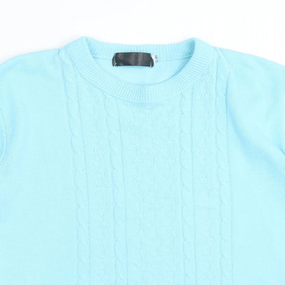 Womens UK Size S Preworn Blue Basic T-Shirt