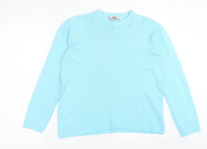 Womens UK Size M pure & natural Blue Pullover Jumper