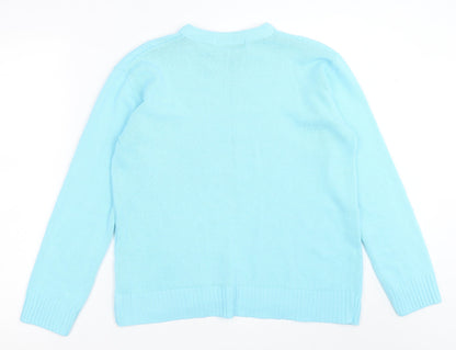Womens UK Size M pure & natural Blue Pullover Jumper