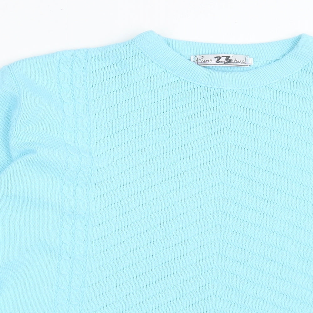 Womens UK Size M pure & natural Blue Pullover Jumper