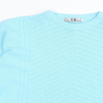 Womens UK Size M pure & natural Blue Pullover Jumper