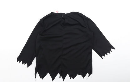 Preworn Boys Black  Polyester Basic Casual Size S Round Neck  - fancy dress
