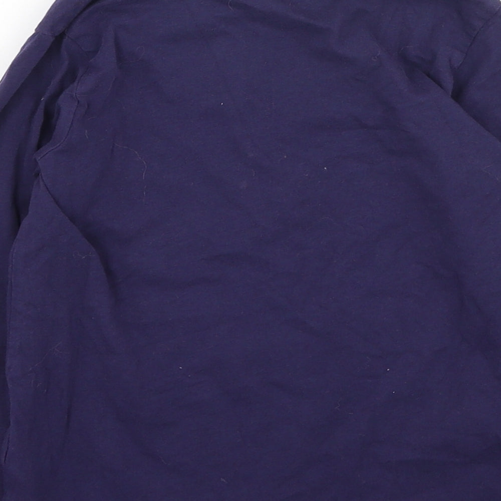 Jeff & Co Boys Blue  Cotton Basic Casual Size 6-7 Years Round Neck