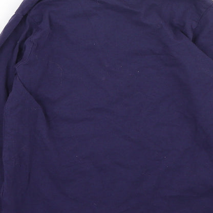 Jeff & Co Boys Blue  Cotton Basic Casual Size 6-7 Years Round Neck