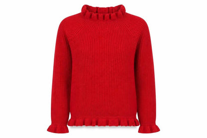In the Style Womens Red High Neck  Acrylic Pullover Jumper Size S