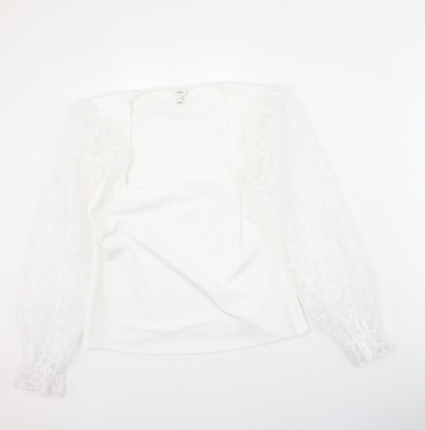 Womens UK Size 12 River Island White Basic Blouse