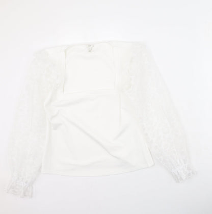 Womens UK Size 12 River Island White Basic Blouse