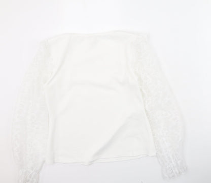 Womens UK Size 12 River Island White Basic Blouse