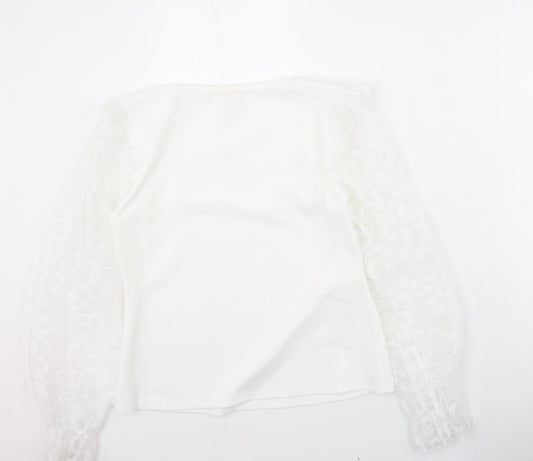 Womens UK Size 12 River Island White Basic Blouse