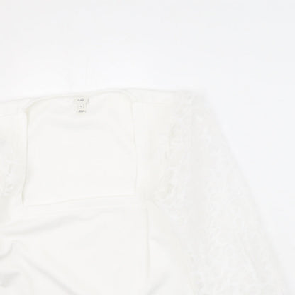 Womens UK Size 12 River Island White Basic Blouse