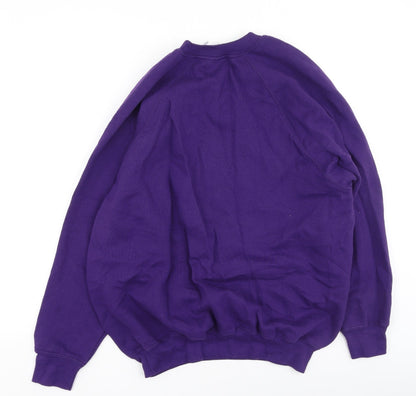 Russel Mens Purple  Cotton Pullover Sweatshirt Size L   - Christmas Jumper