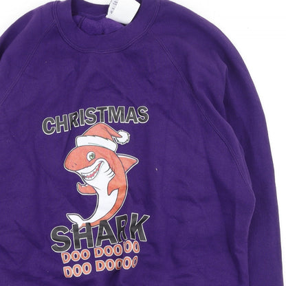 Russel Mens Purple  Cotton Pullover Sweatshirt Size L   - Christmas Jumper