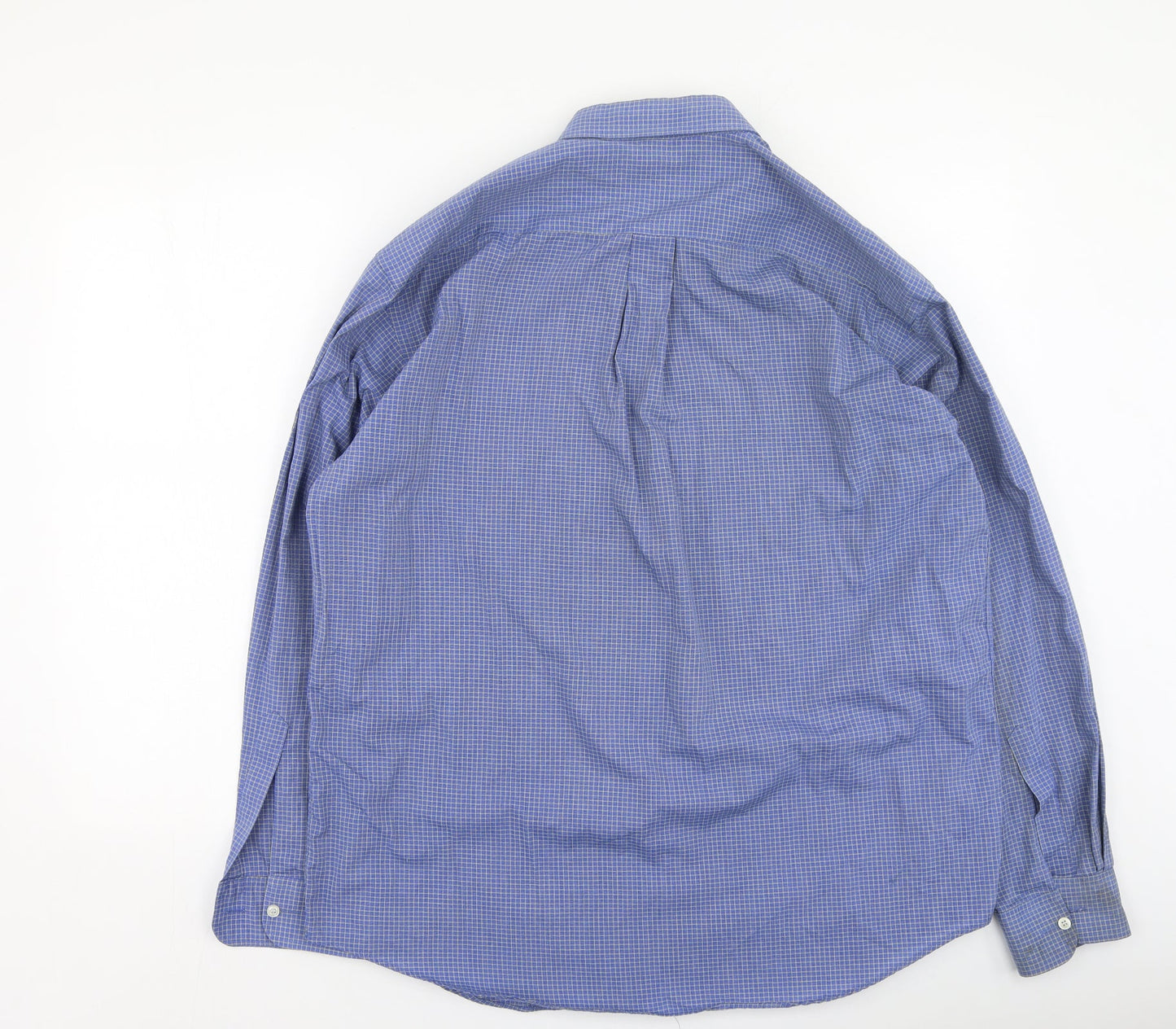 Mens UK Size 42 Marks and Spencer Blue  Button-Up Long Sleeve Casual Shirt