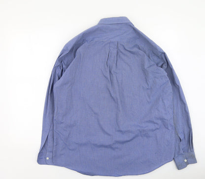 Mens UK Size 42 Marks and Spencer Blue  Button-Up Long Sleeve Casual Shirt