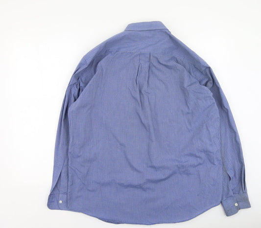 Mens UK Size 42 Marks and Spencer Blue  Button-Up Long Sleeve Casual Shirt