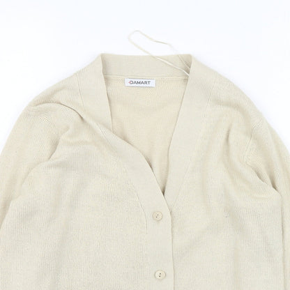 Womens UK Size 10 Damart Beige Cardigan Jumper