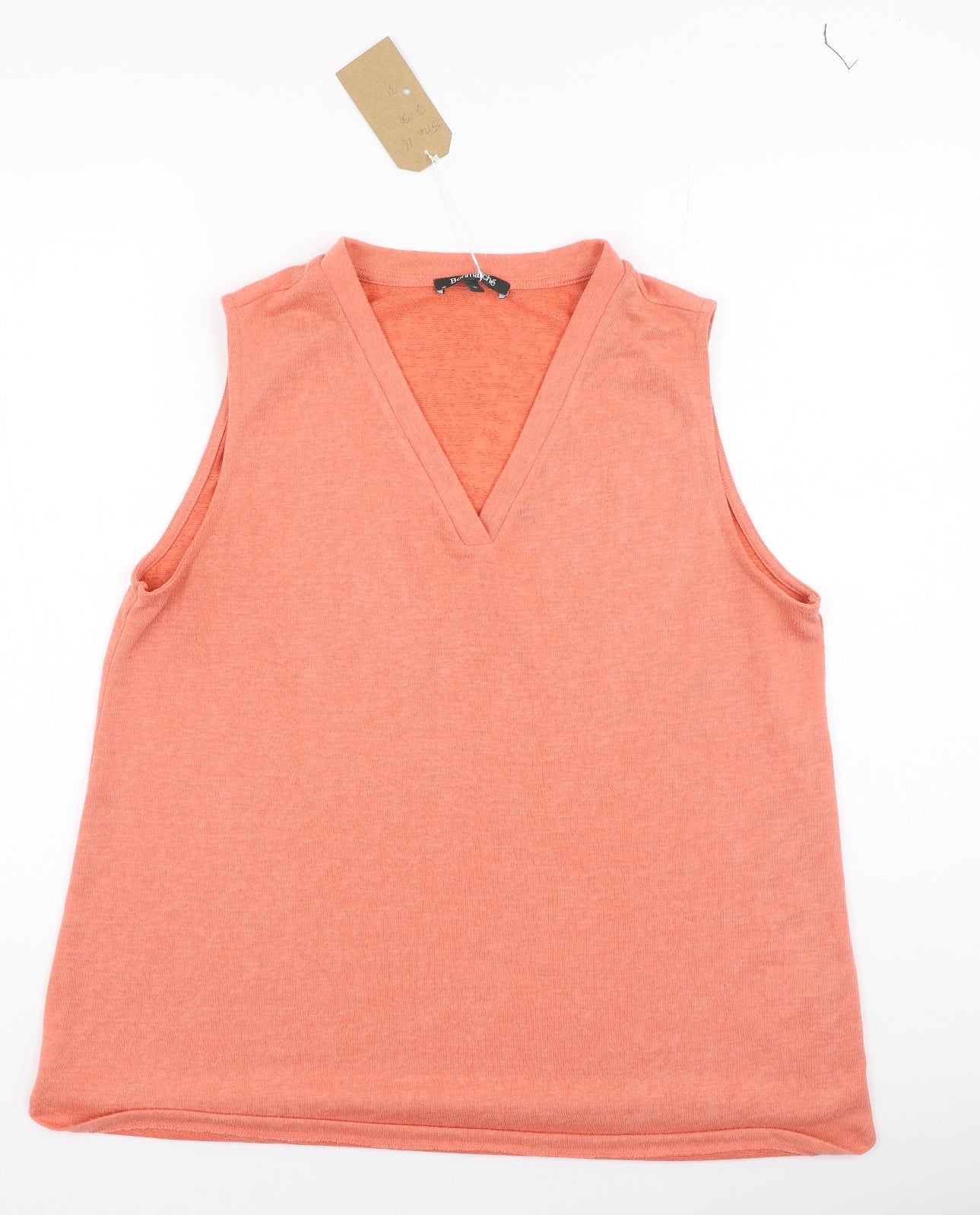 Bonmarche Womens Orange  Cotton Camisole Tank Size 16 V-Neck