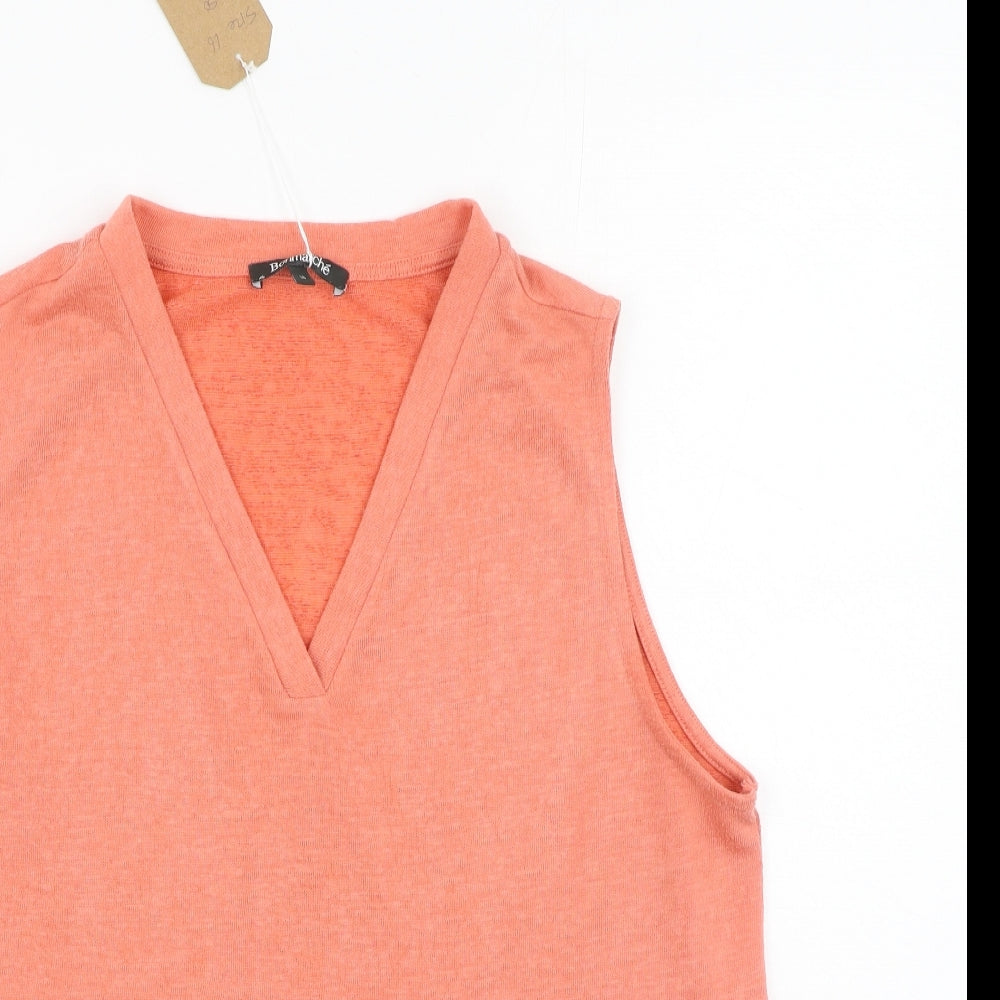 Bonmarche Womens Orange  Cotton Camisole Tank Size 16 V-Neck