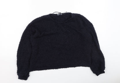 Primark  Womens Blue Round Neck  Polyester Pullover Jumper Size 2XS