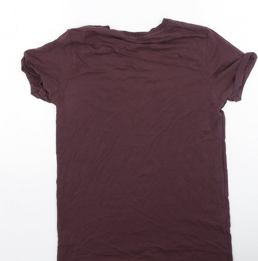 Primark  Womens Brown  Cotton Basic T-Shirt Size S Round Neck