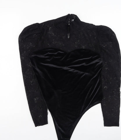 Primark  Womens Black  Polyester Basic Blouse  High Neck