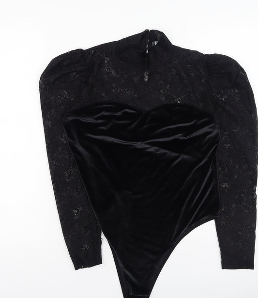 Primark  Womens Black  Polyester Basic Blouse  High Neck