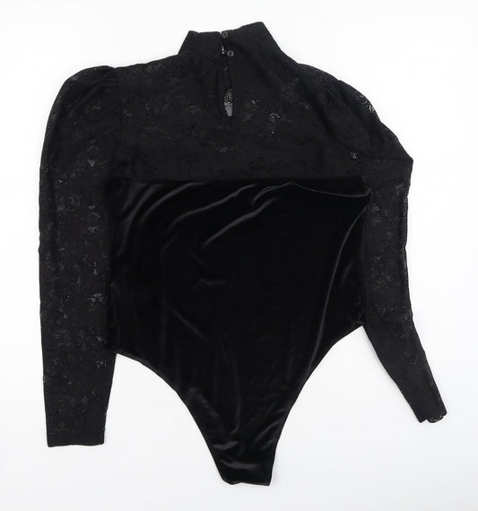 Primark  Womens Black  Polyester Basic Blouse  High Neck