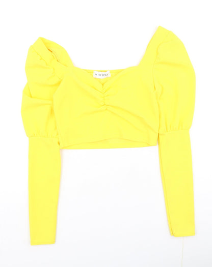 Womens UK Size 6 In the Style Yellow Basic Blouse