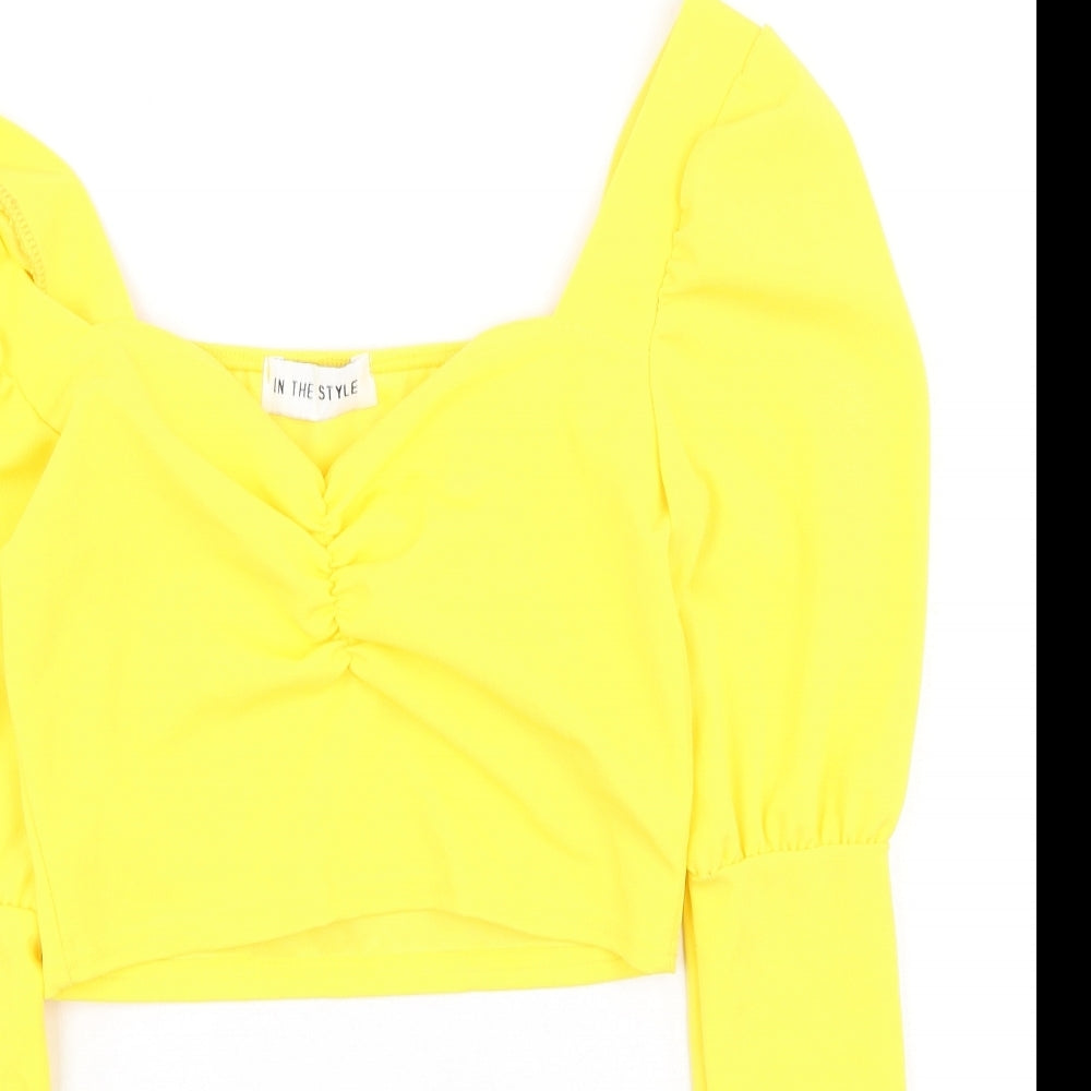 Womens UK Size 6 In the Style Yellow Basic Blouse