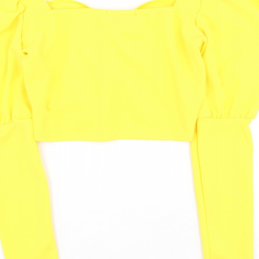 Womens UK Size 6 In the Style Yellow Basic Blouse