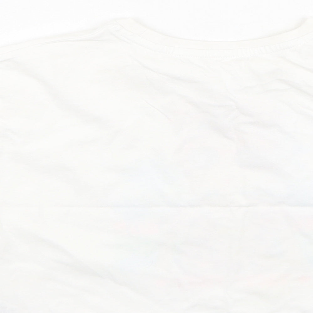 Dunnes Stores Girls White  Cotton Basic Casual Size 4-5 Years Round Neck