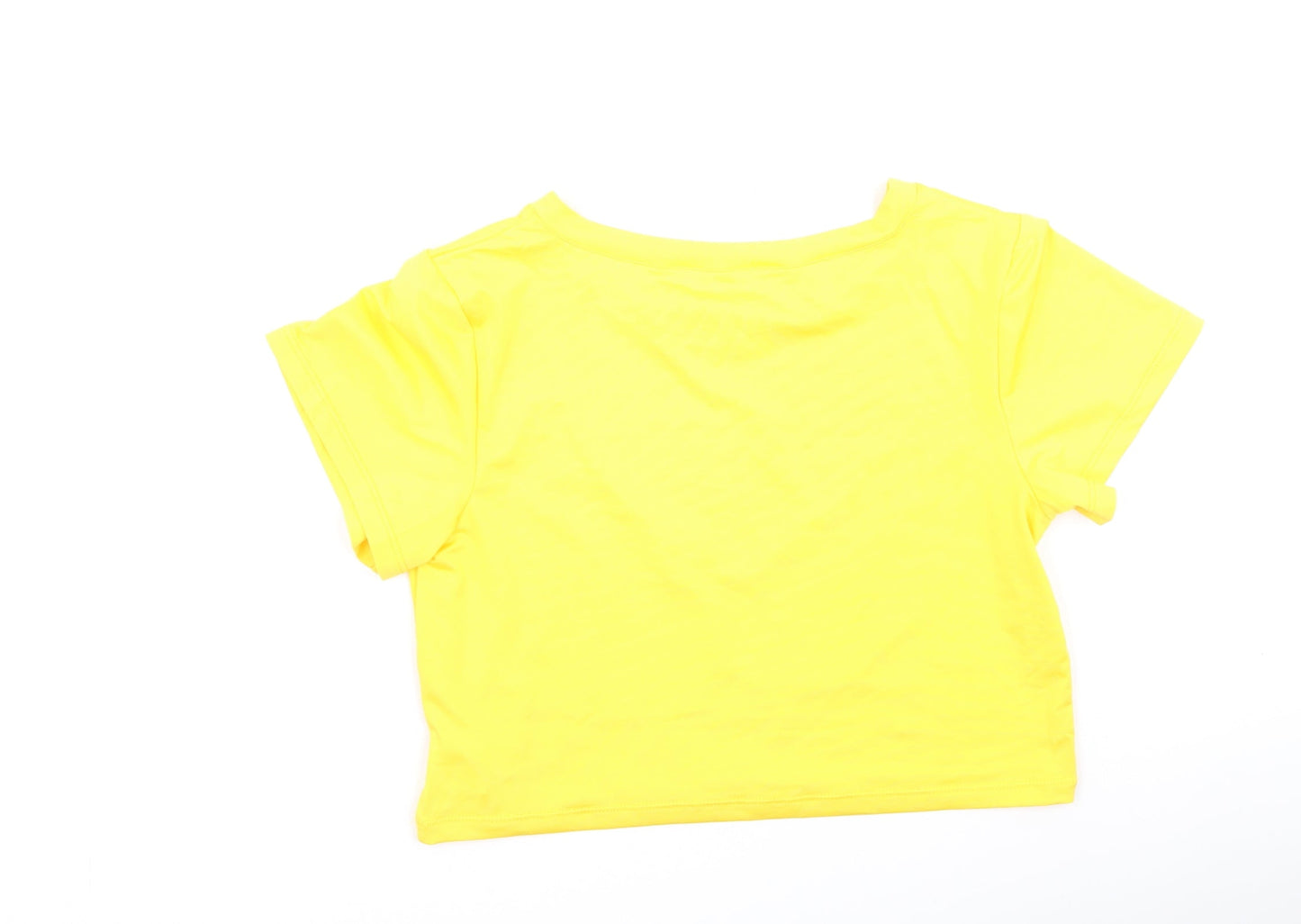 Womens UK Size S Preworn Yellow Basic T-Shirt
