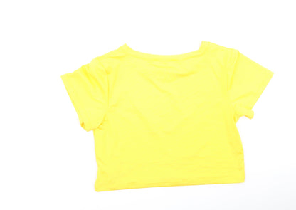 Womens UK Size S Preworn Yellow Basic T-Shirt