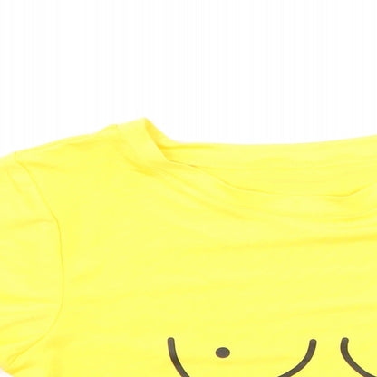 Womens UK Size S Preworn Yellow Basic T-Shirt