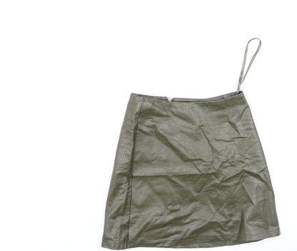 Primark  Womens Green  Polyester Mini Skirt Size 4