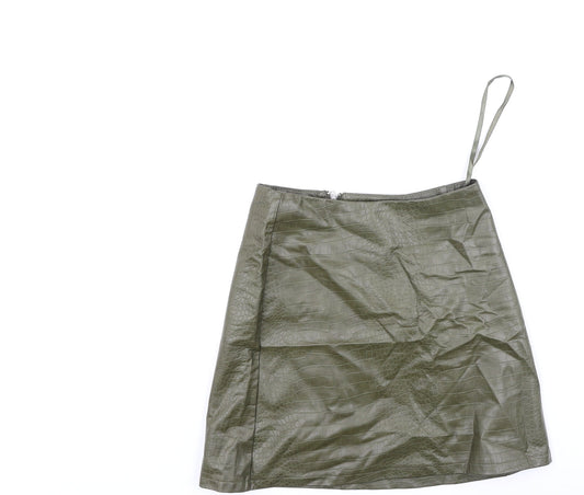 Primark  Womens Green  Polyester Mini Skirt Size 4