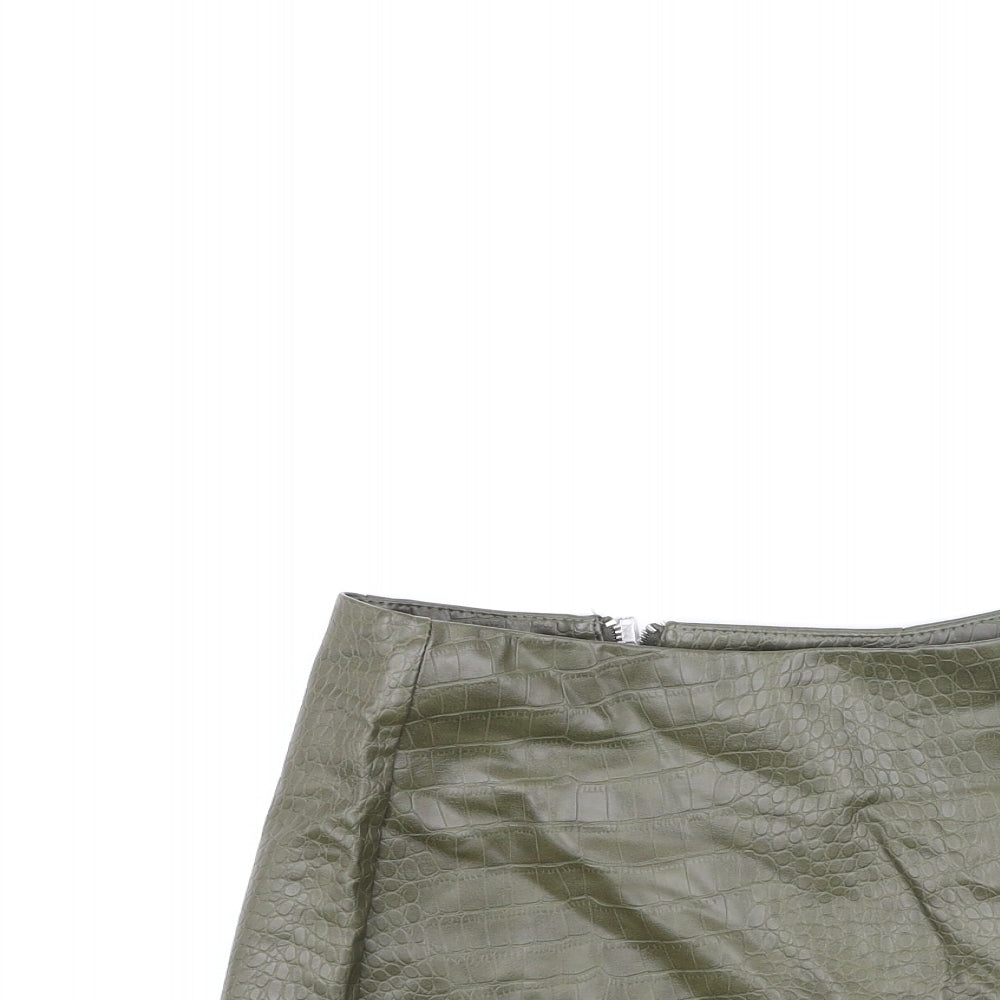 Primark  Womens Green  Polyester Mini Skirt Size 4