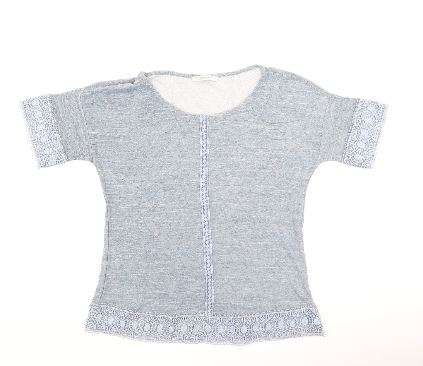 George  Womens Blue  Viscose Basic T-Shirt Size 8 Round Neck