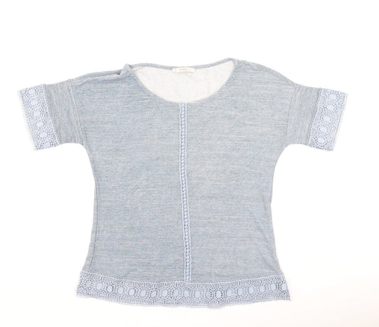 George  Womens Blue  Viscose Basic T-Shirt Size 8 Round Neck