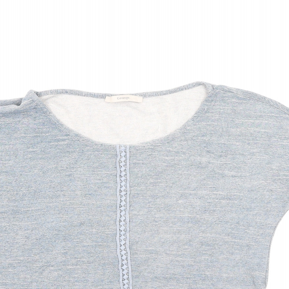 George  Womens Blue  Viscose Basic T-Shirt Size 8 Round Neck
