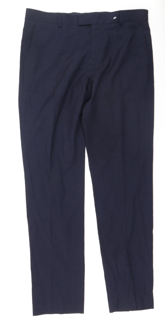 Womens UK Size 34 H&M Regular Fit  Blue Trousers